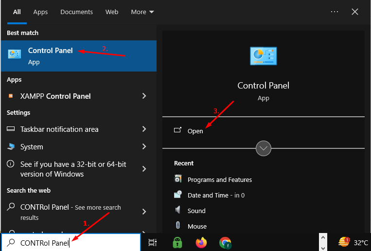 Control panel - Referce