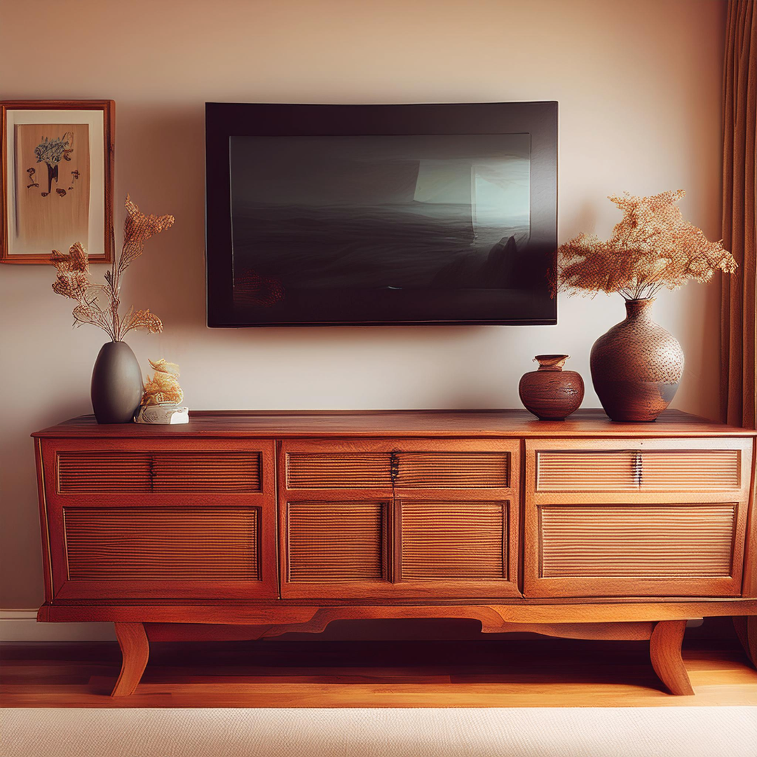 3. Rustic Wooden Console